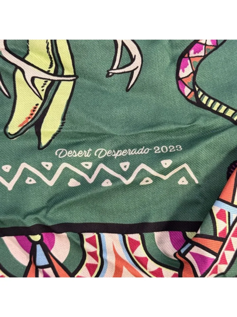 Double D Ranch Desert Desperado Green Bandana Scarf